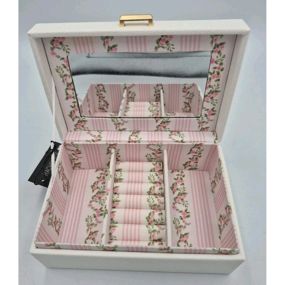 Rachel Zoe Jewelry Box Ivory Tone Faux Tone Hardware Ring Organizer New With Tag